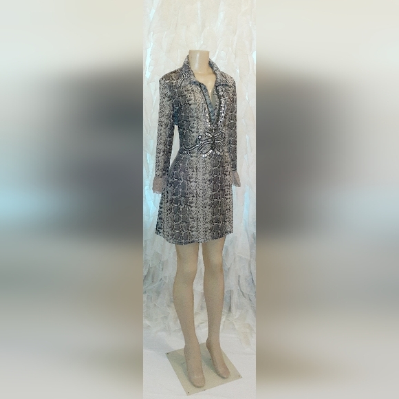 Obstene Snakeprint Shirt Dress Mini L - Picture 5 of 10